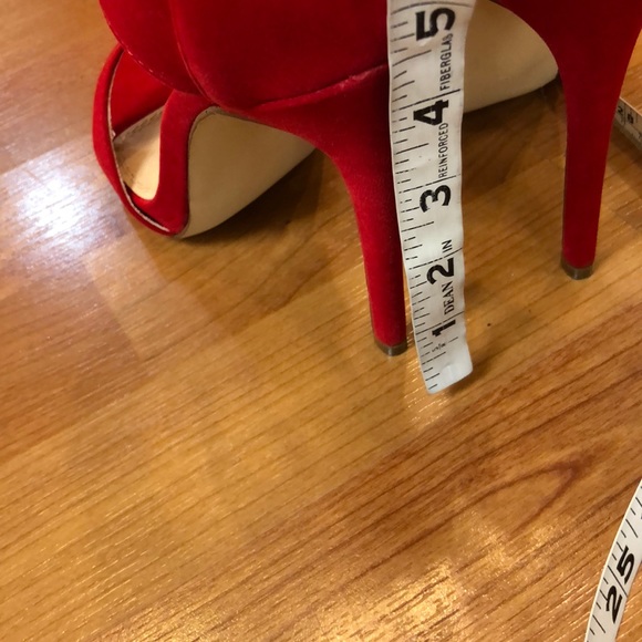 Liliana high heels (4.5”), red, zipper back - Picture 5 of 8